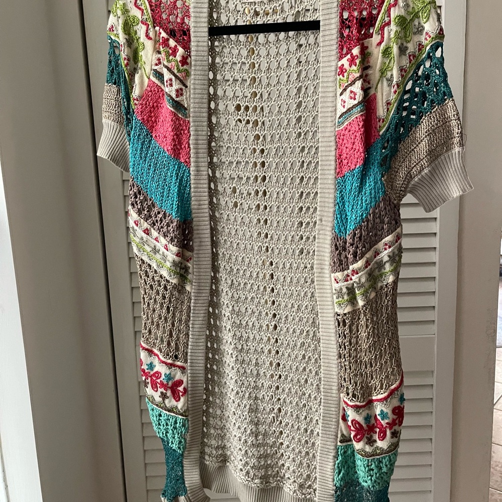 Nanette Lepore Multicolor Crochet Cardigan - Picture 1 of 9